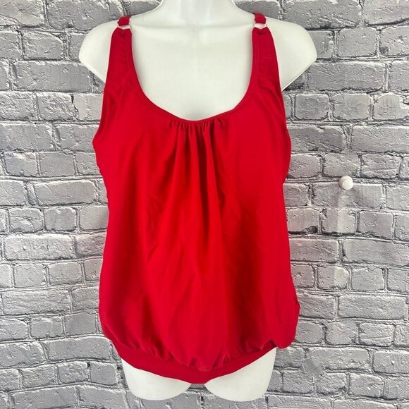 Yonique Swimsuit Size L Blousy Tankini Red Size L NWT - Picture 2 of 10